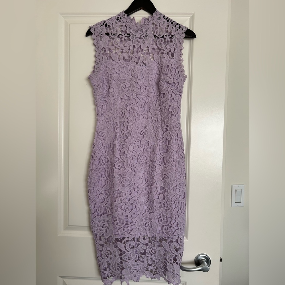 Lavender Lace Midi Dress